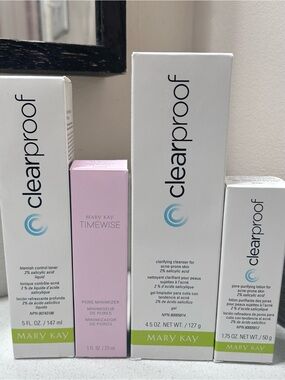 NEW Mary Kay Clear Proof 4-Piece Skincare Set + TimeWise Pore Minimizer